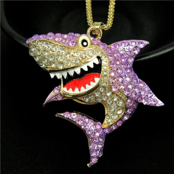 Lirrio's Closet Jewelry - Purple Baby Shark Rhinestone Pendant Brooch NWT-